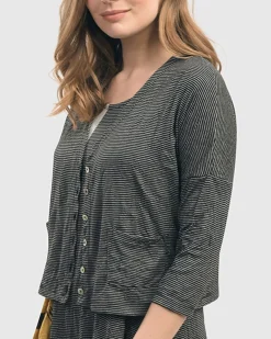 Linea Crinkle Crop Cardy, Black