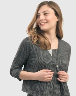 Linea Crinkle Crop Cardy, Black