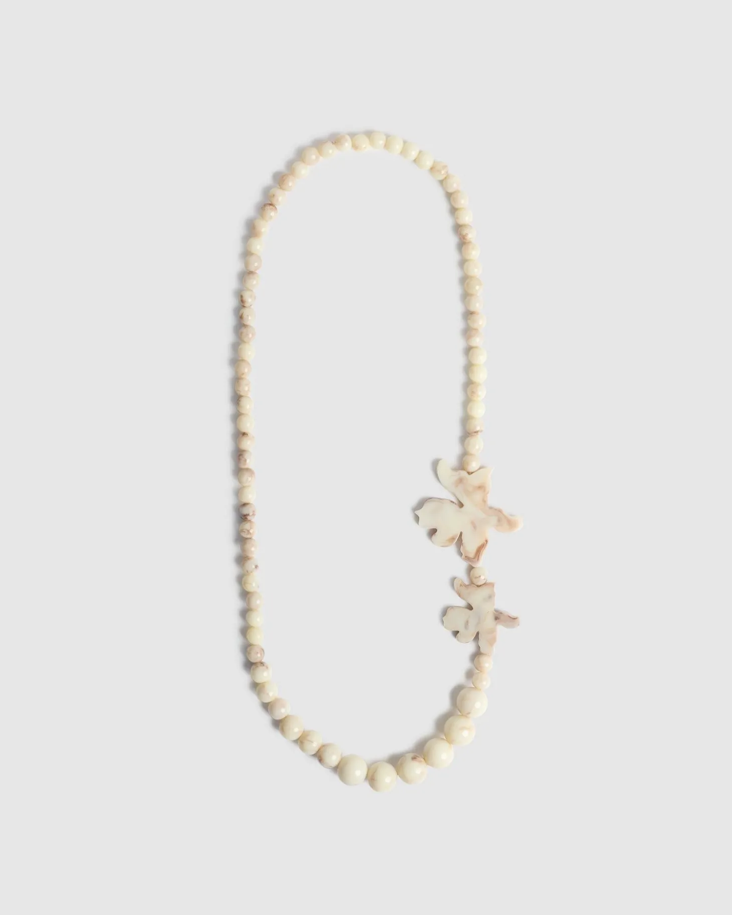 Lotus Bead Necklace, Oat
