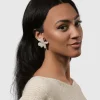 Lotus Clip Earrings, Oat