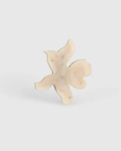 Lotus Clip Earrings, Oat