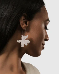 Lotus Dangle Earrings, Oat