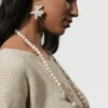 Lotus Hook & Bead Earrings, Oat
