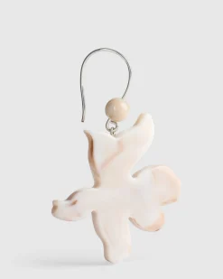 Lotus Hook & Bead Earrings, Oat