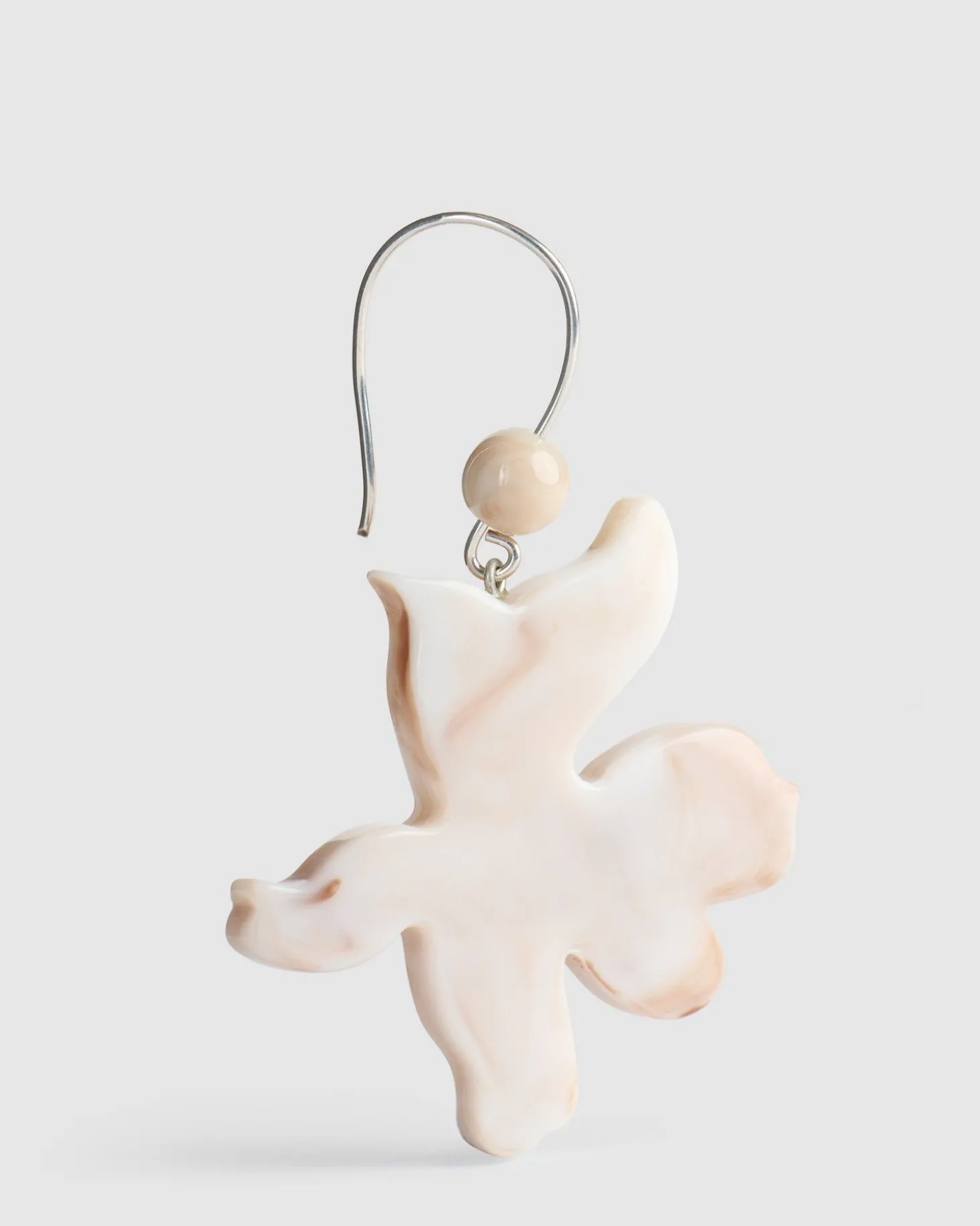 Lotus Hook & Bead Earrings, Oat