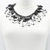 Love Coin Cape Necklace, White/Black