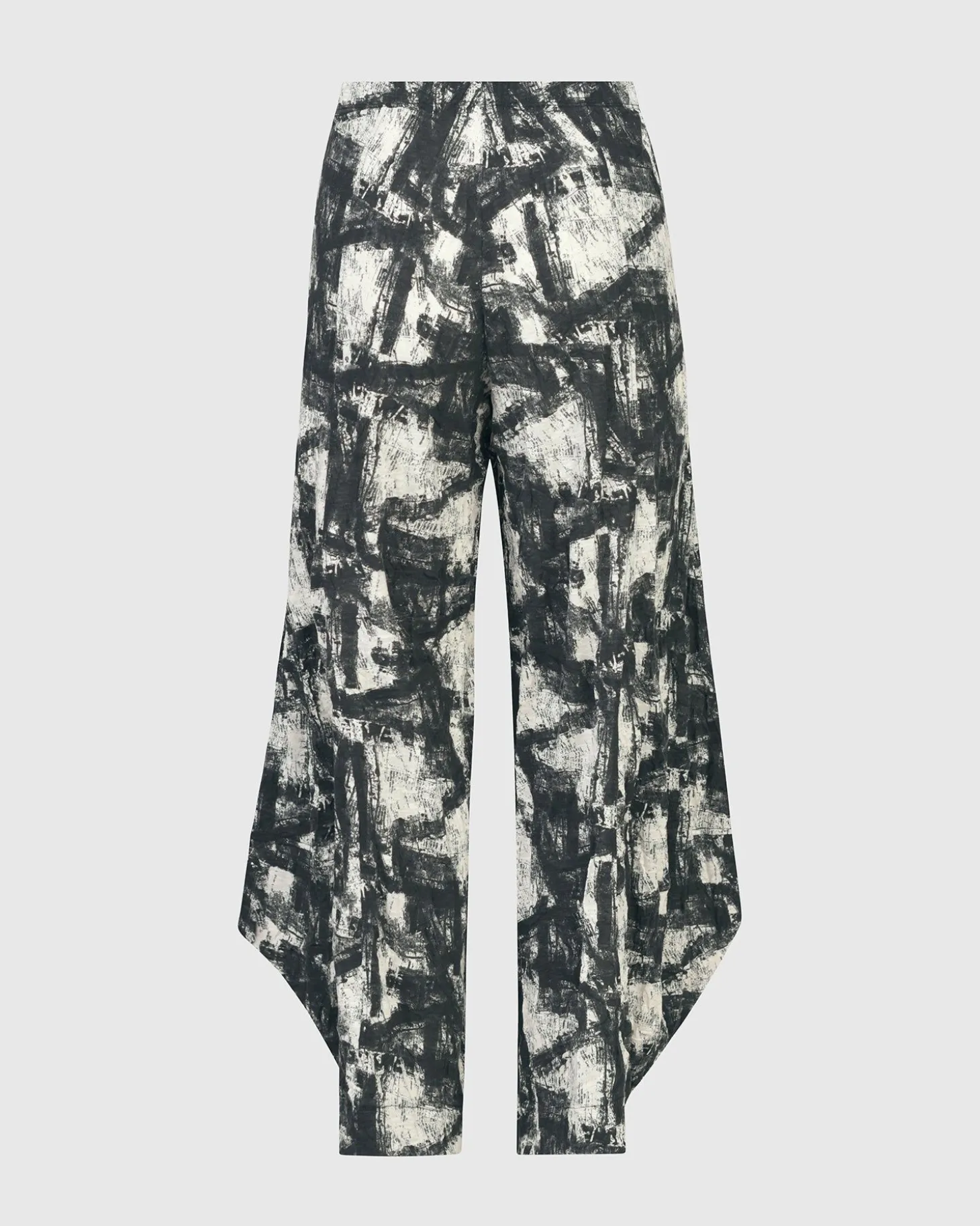 Marble Crinkle Punto Pants, Black