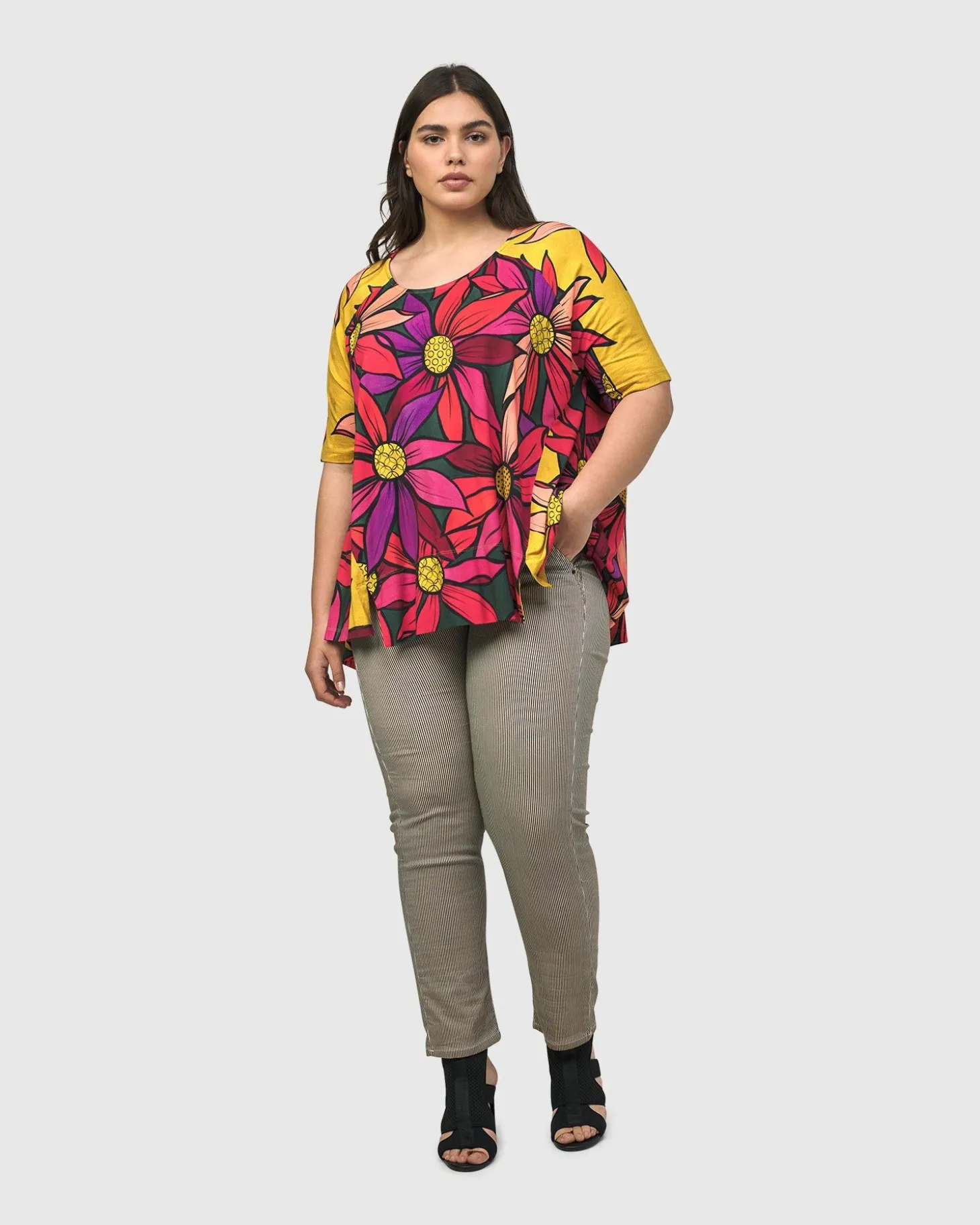Marigold Trapeze Top, Bouquet