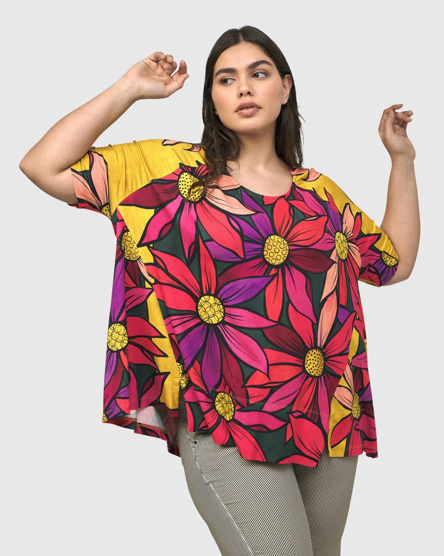 Marigold Trapeze Top, Bouquet