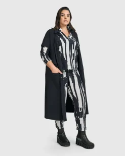 Matrix Short Sleeve Duster, Black
