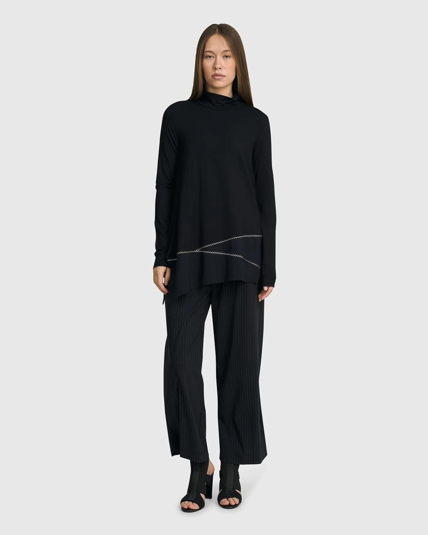 Mazzy Mockneck Top, Black