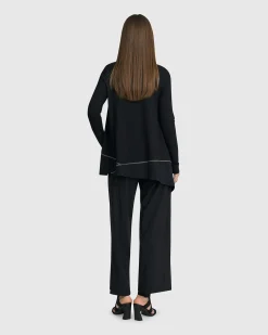 Mazzy Mockneck Top, Black