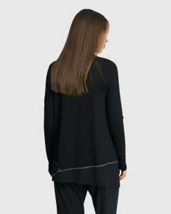 Mazzy Mockneck Top, Black