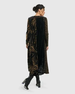 Medallion A-Line Dress, Gold