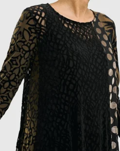 Medallion A-Line Dress, Gold