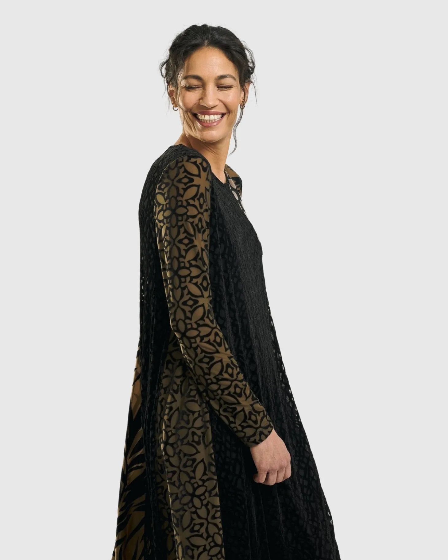 Medallion A-Line Dress, Gold