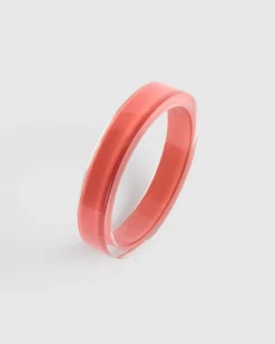 Minimalist Bangle Bracelet, Coral