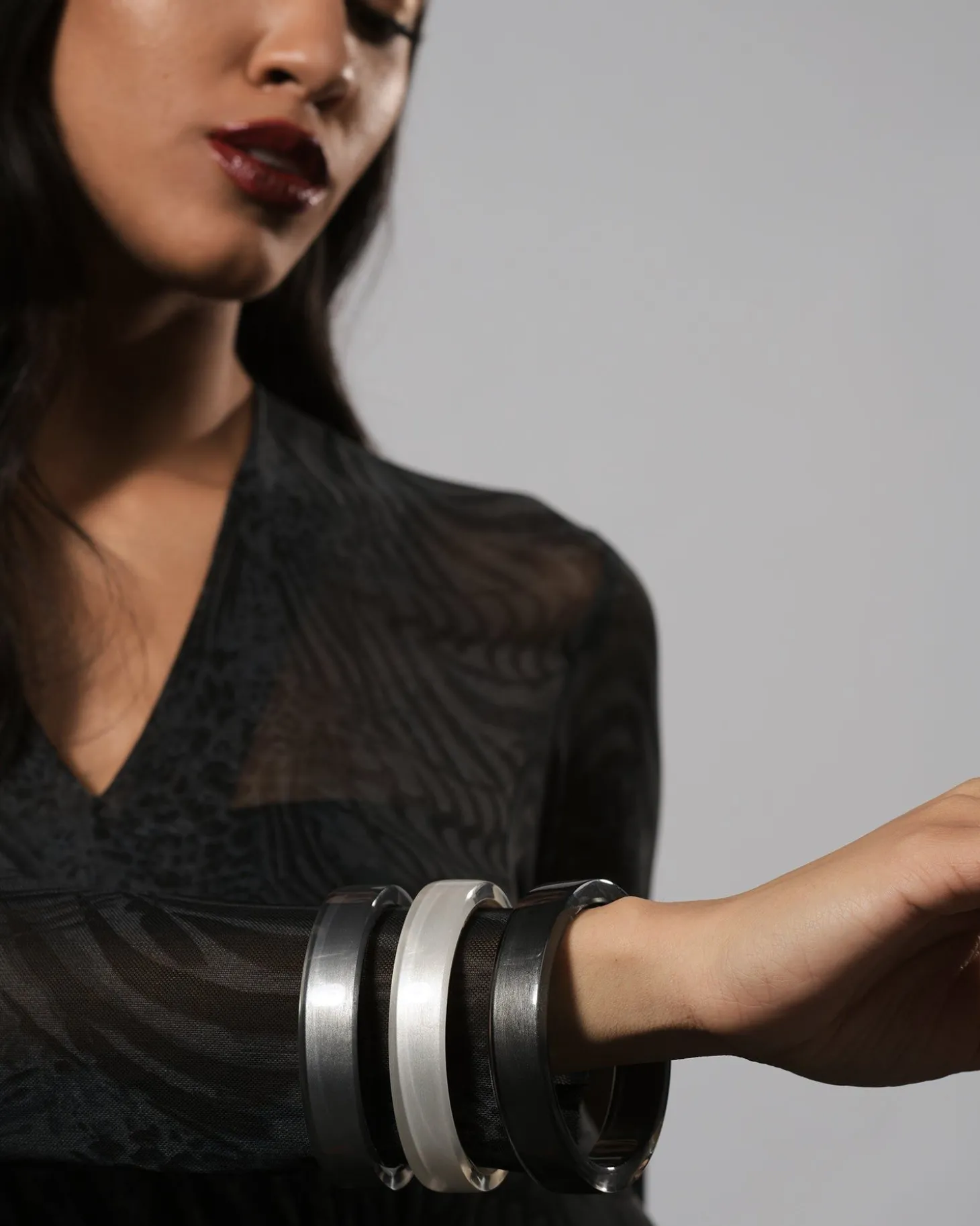 Minimalist Bangle Bracelet, Meteor