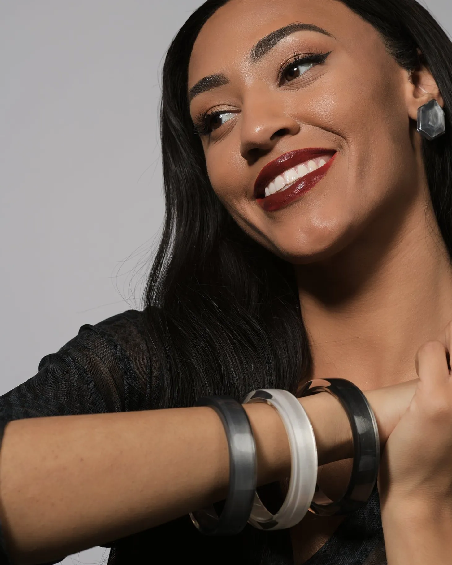 Minimalist Bangle Bracelet, Meteor