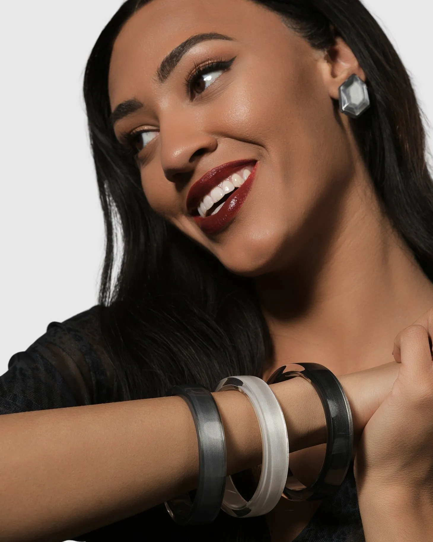 Minimalist Bangle Bracelet, Meteor