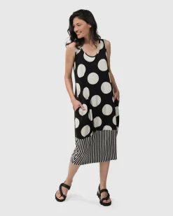 Minnie Sleeveless Midi Dress Mono