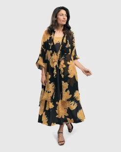 Molokai Sleeveless Swing Maxi Dress, Gold