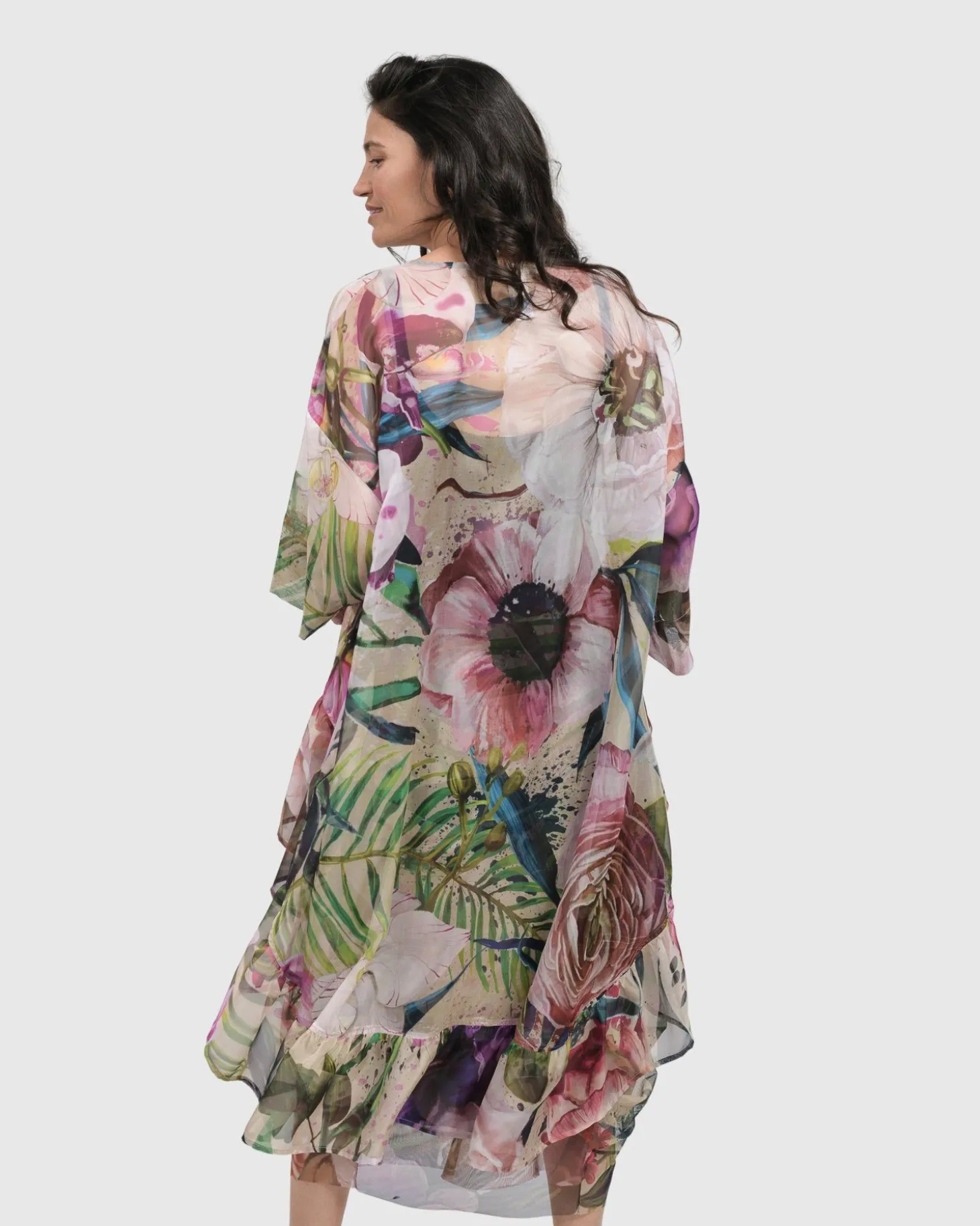 Moonflower Hi Lo Tunic Top, Bouquet