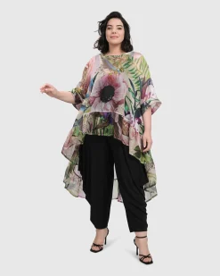 Moonflower Hi Lo Tunic Top, Bouquet