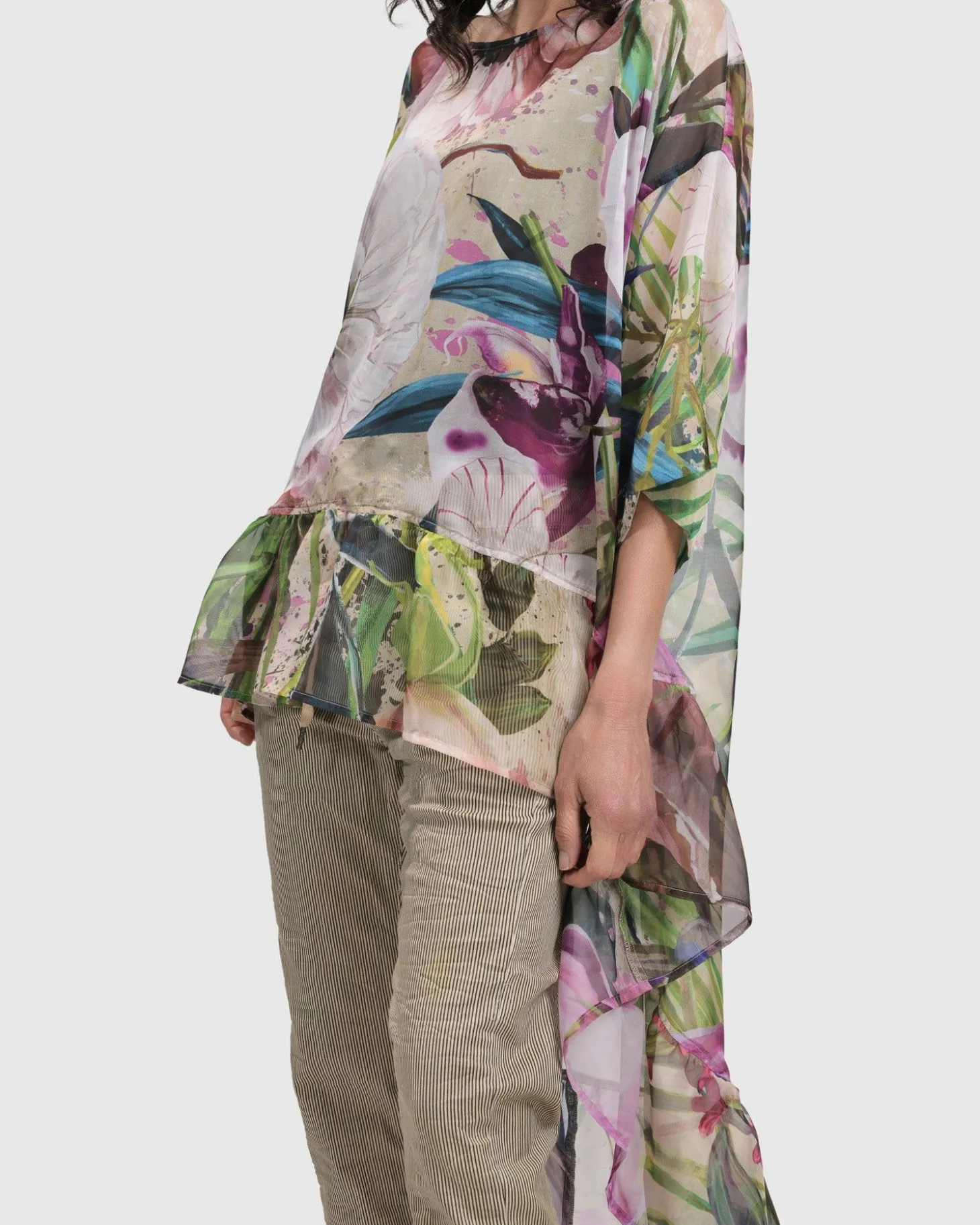 Moonflower Hi Lo Tunic Top, Bouquet