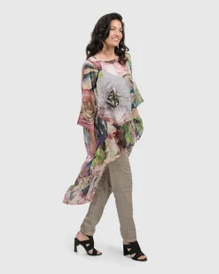 Moonflower Hi Lo Tunic Top, Bouquet