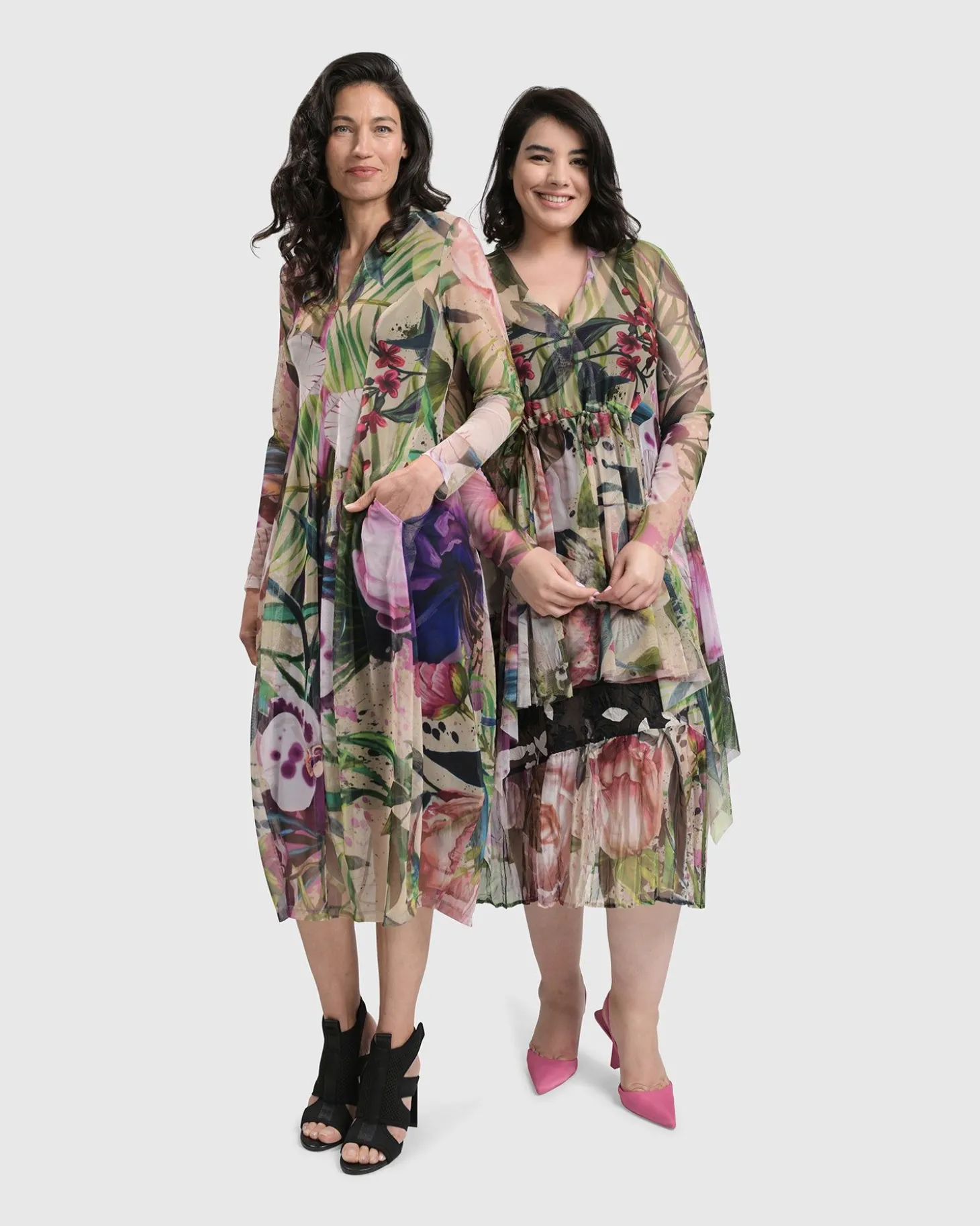 Moonflower Hi Lo Tunic Top, Bouquet