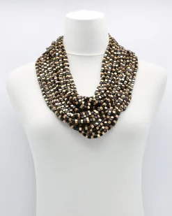 Next Pashmina Wooden Beads Necklace, Mosaic
