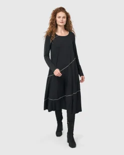 Nightingale Pullover Midi Dress, Black