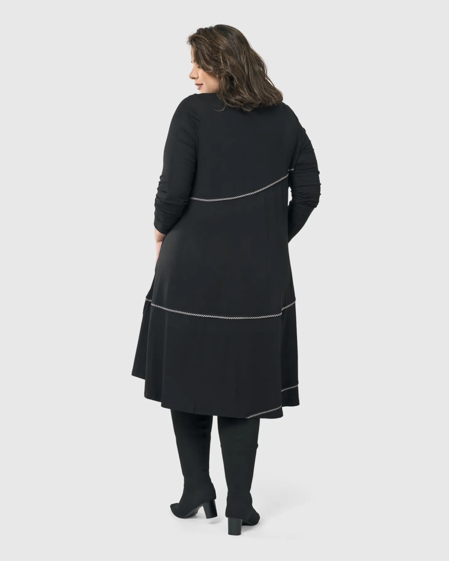 Nightingale Pullover Midi Dress, Black