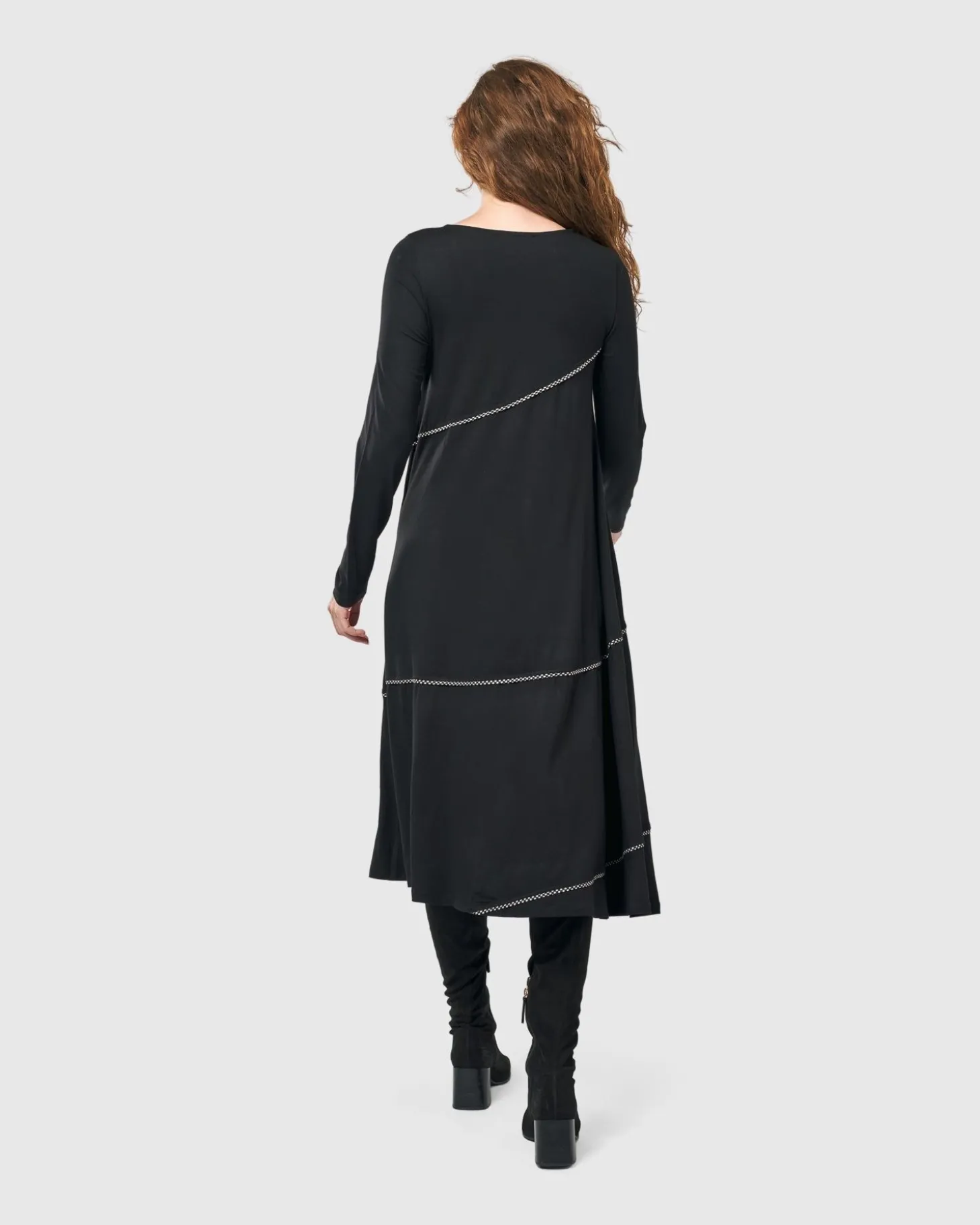 Nightingale Pullover Midi Dress, Black