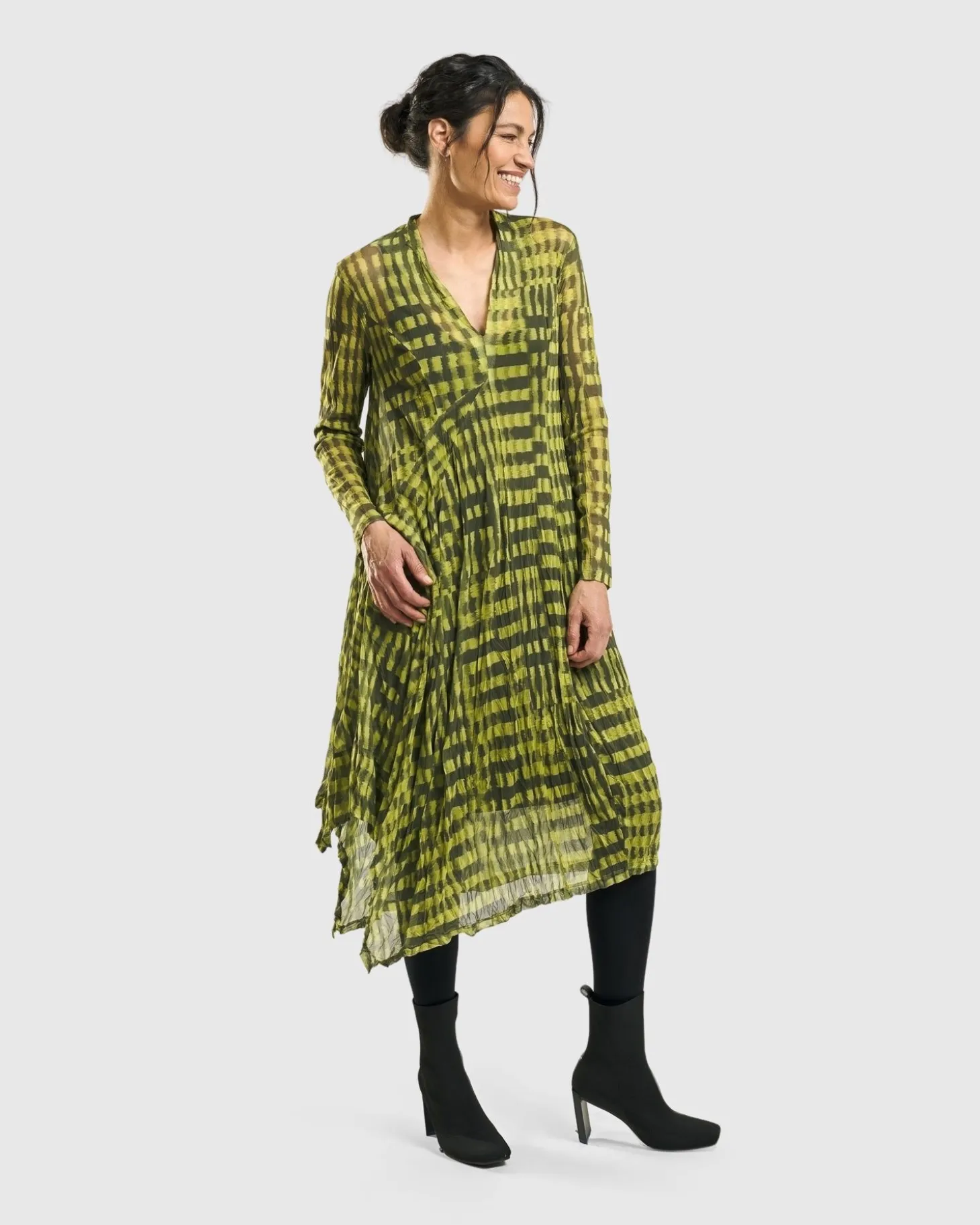 Nirvana A-Line Dress, Yellow