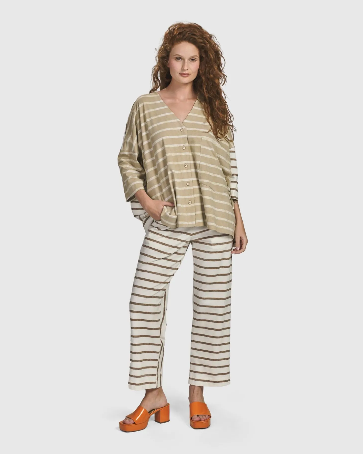 Oasis Slim Pants, Cream