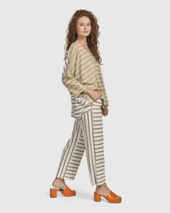 Oasis Slim Pants, Cream