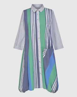 Ocean Stripe Wonderful Dress, Marine