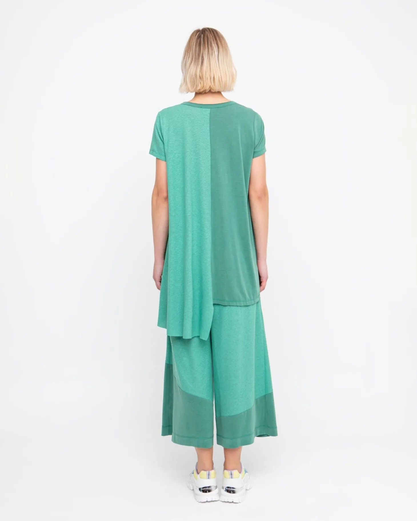 Ozai N Ku Asymmetrical Tunic Top, Green