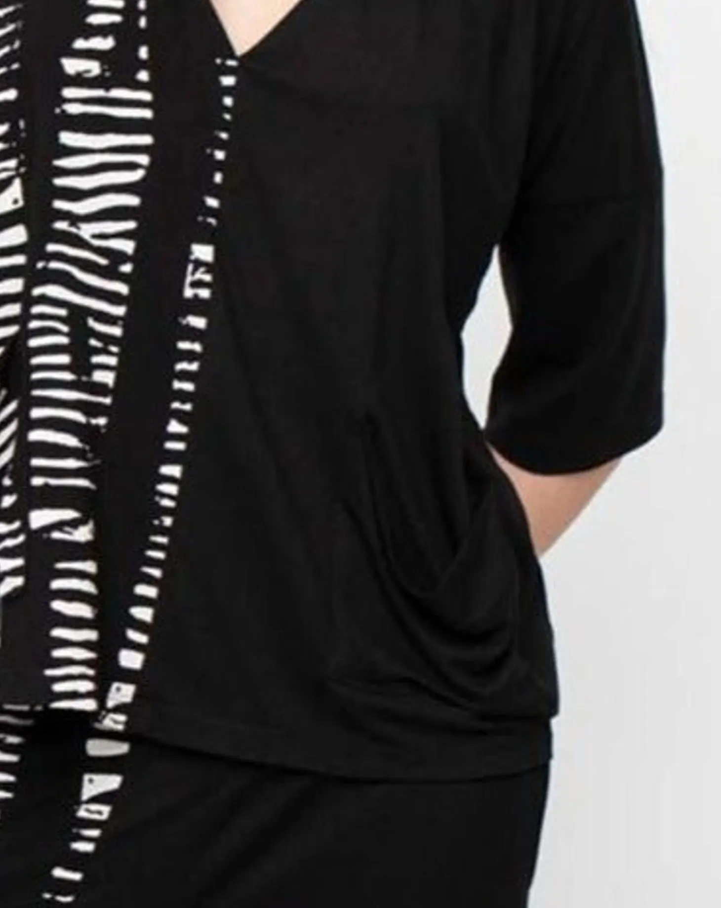 Ozai N Ku Bliss V-Neck Top, Black