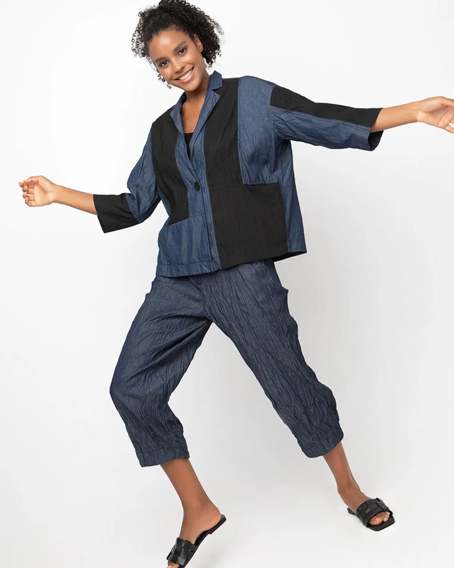Ozai N Ku Corfu Barrel Leg Pants, Denim