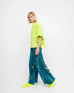 Ozai N Ku Crinkle Funnel Shirt, Lime