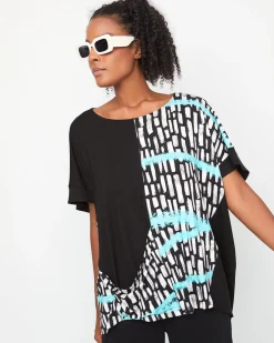 Ozai N Ku Fountain Boxy Tee, Jet Blue