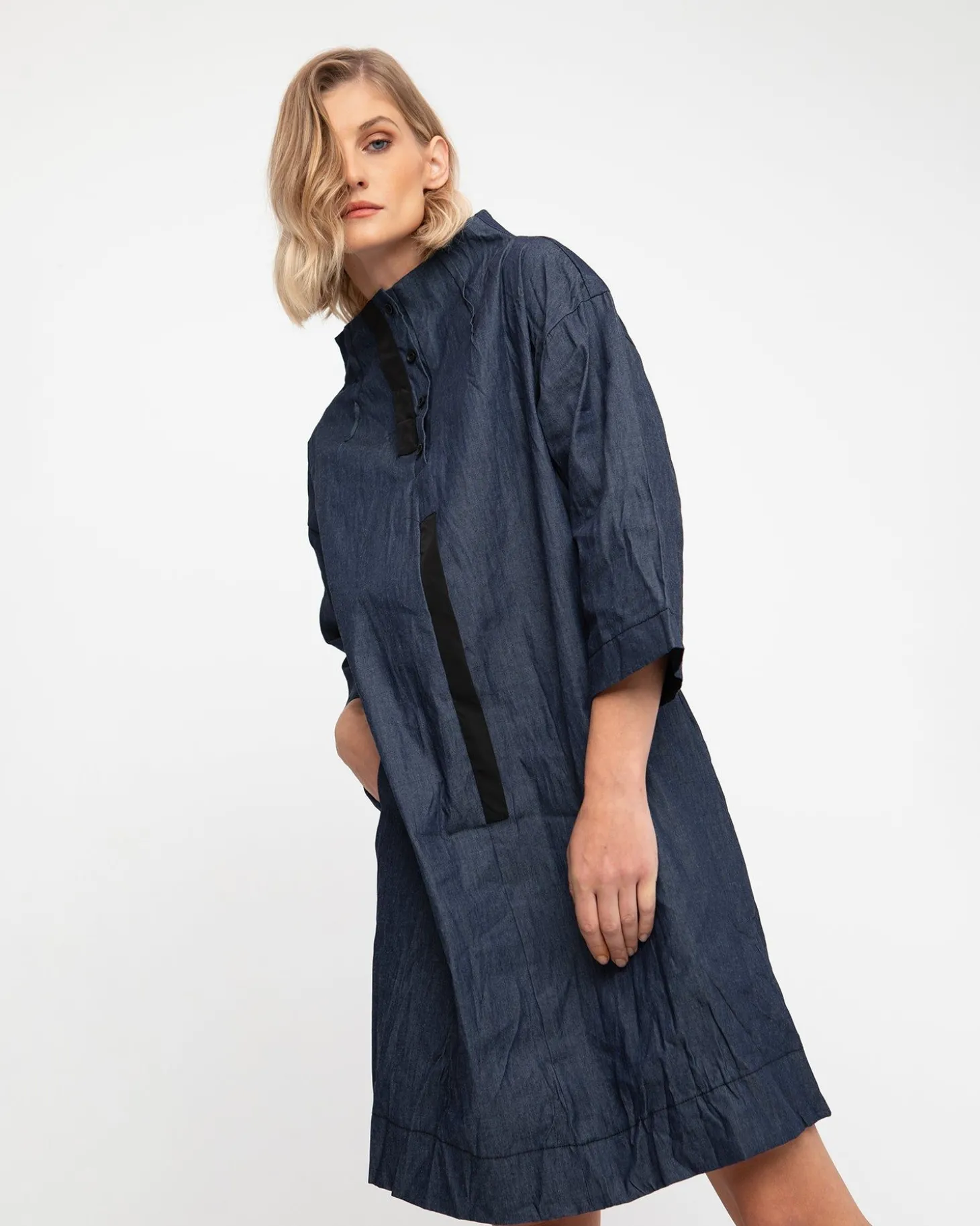 Ozai N Ku Funnel Dress, Denim