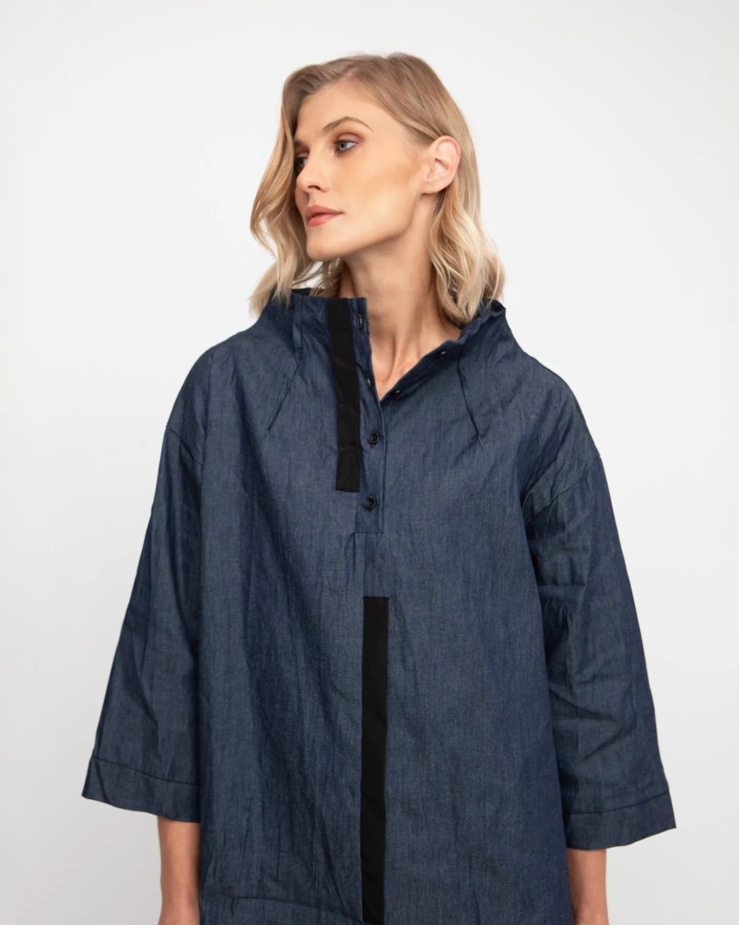 Ozai N Ku Funnel Dress, Denim