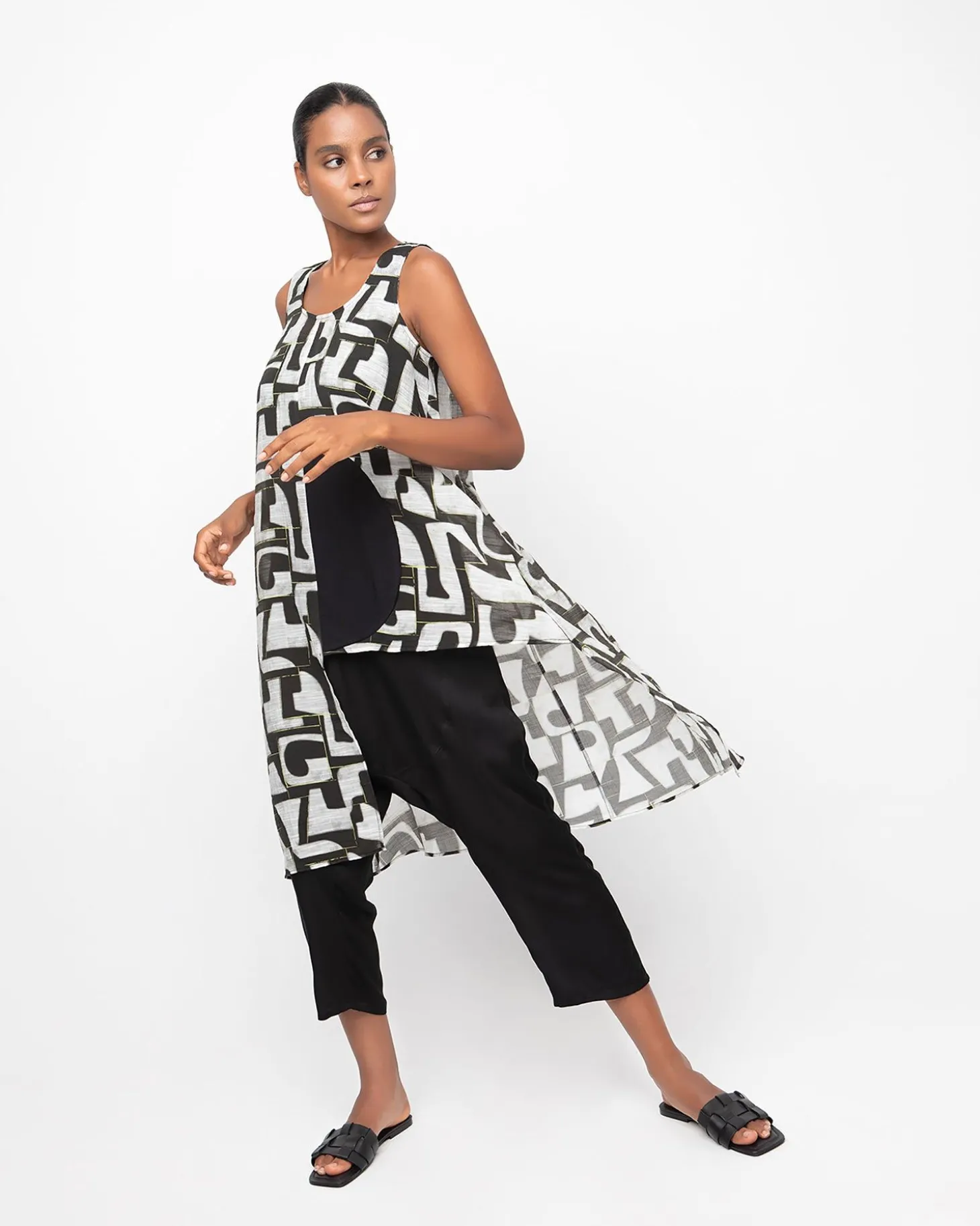Ozai N Ku Glyph Tunic Top, Puzzle
