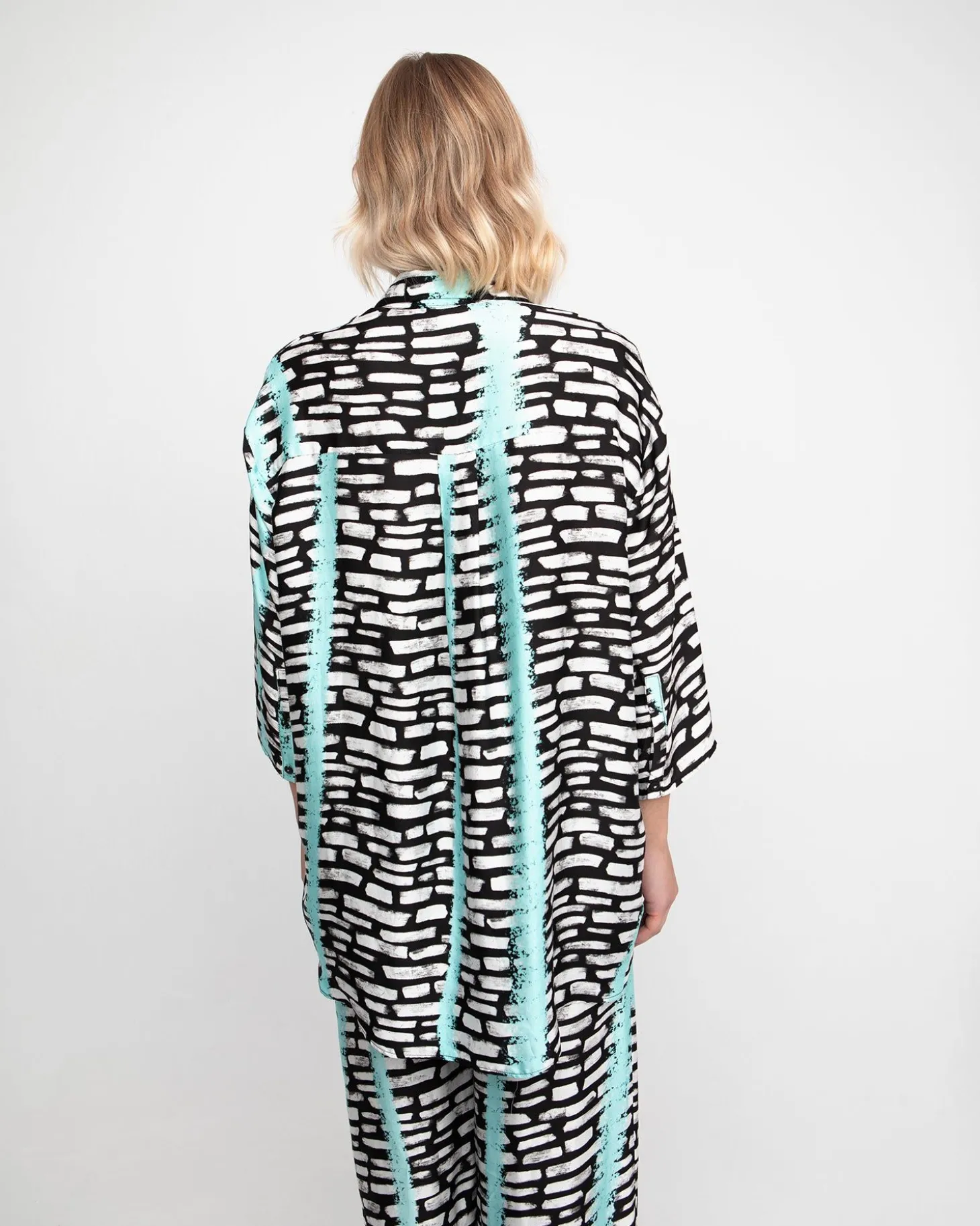 Ozai N Ku Helen Button Down Shirt, Jet Blue