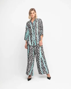 Ozai N Ku Helen Button Down Shirt, Jet Blue