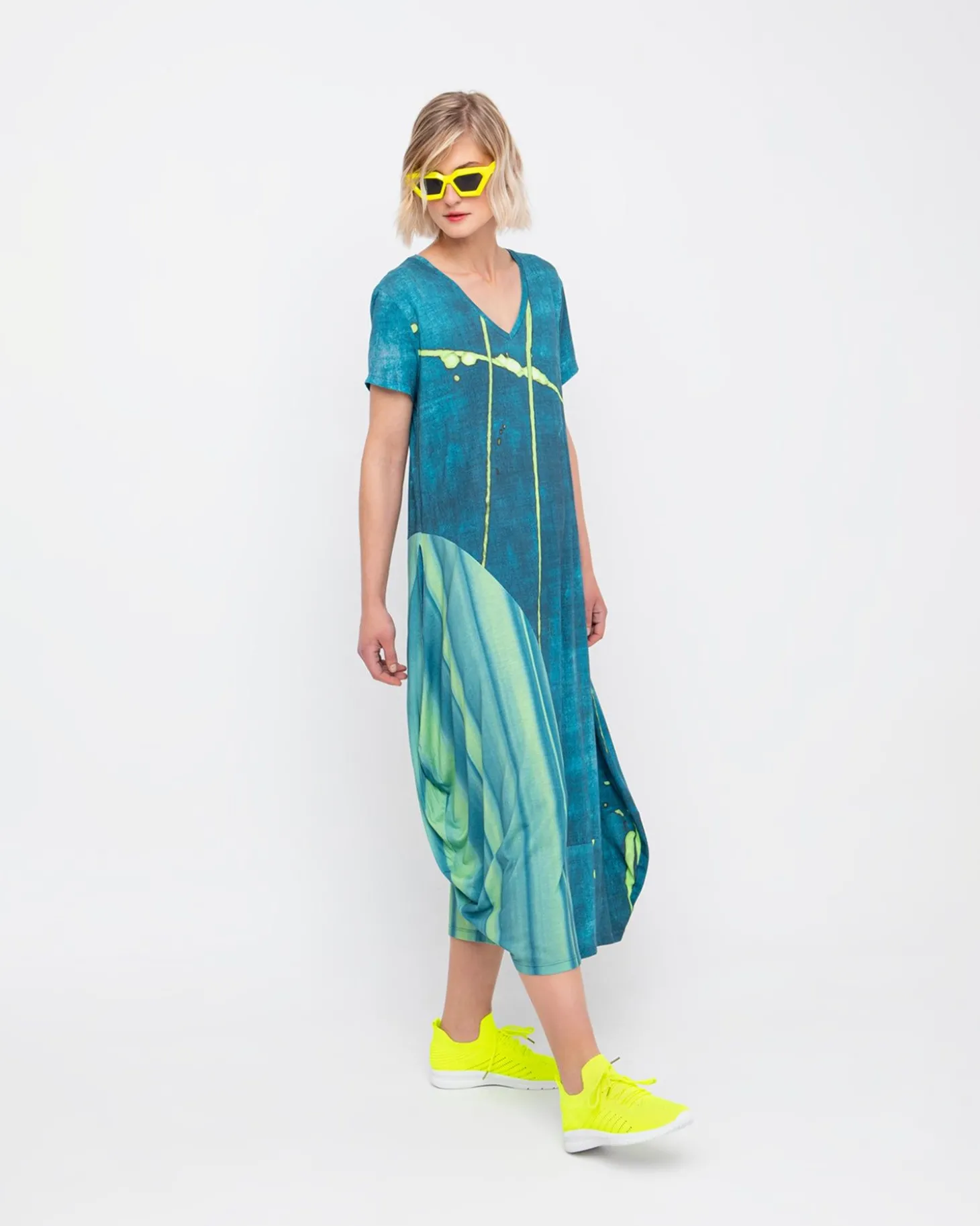 Ozai N Ku High Tide Midi Dress, Ocean